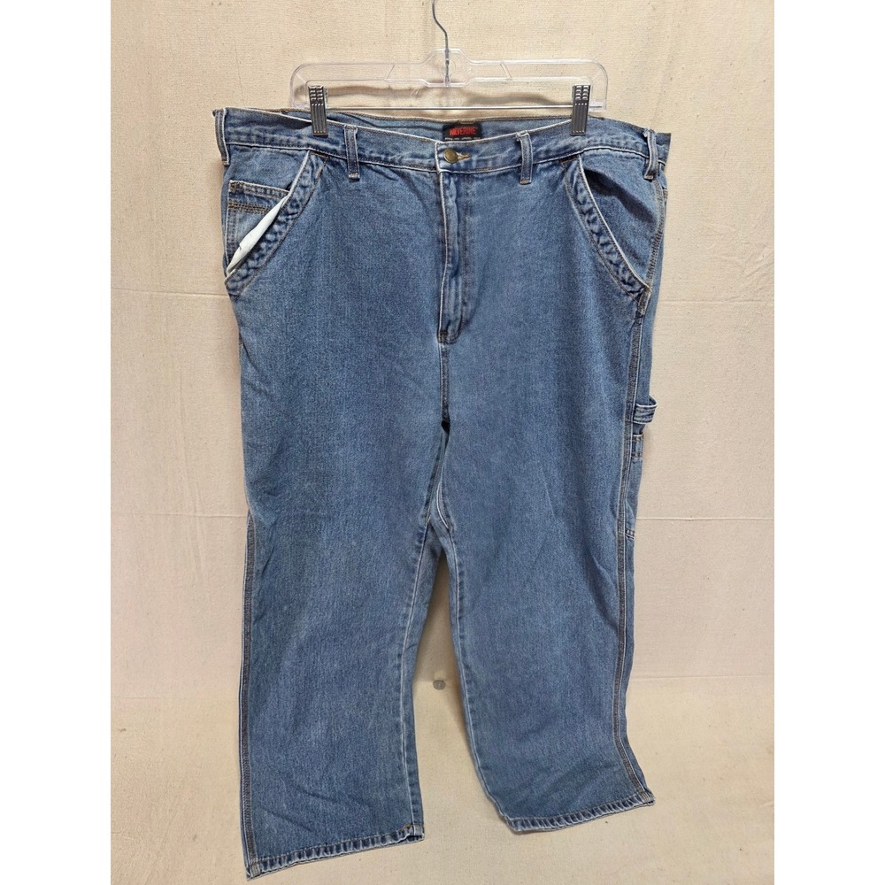 Wolverine Mens Carpenter Jeans 42x30 Blue Denim Workwear Hammer Loop Pants
